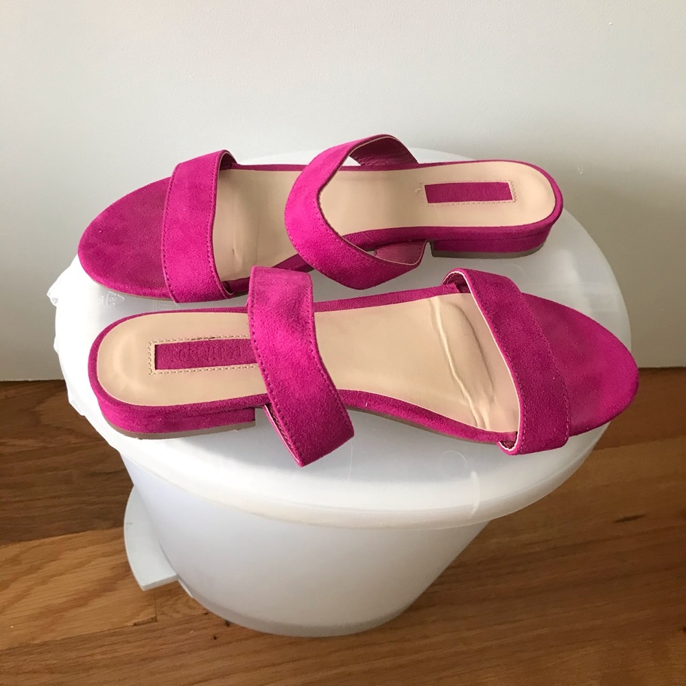 F21 Faux Suede Slide Sandals